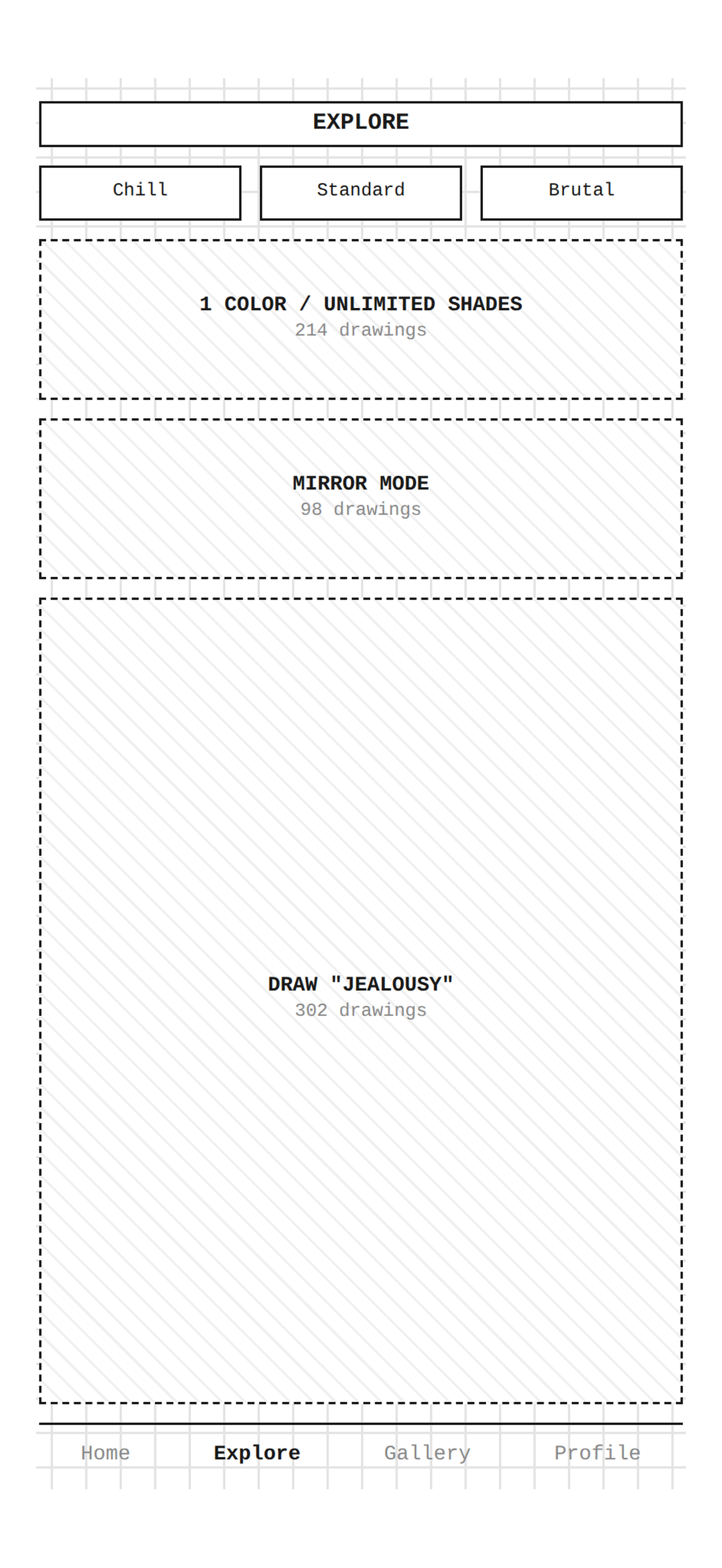 Explore feed of drawing prompts